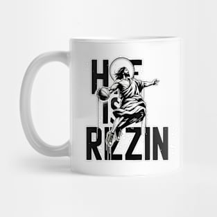 He Is Rizzin Funny Jesus Play Basketball Easter Christian Anime Mug